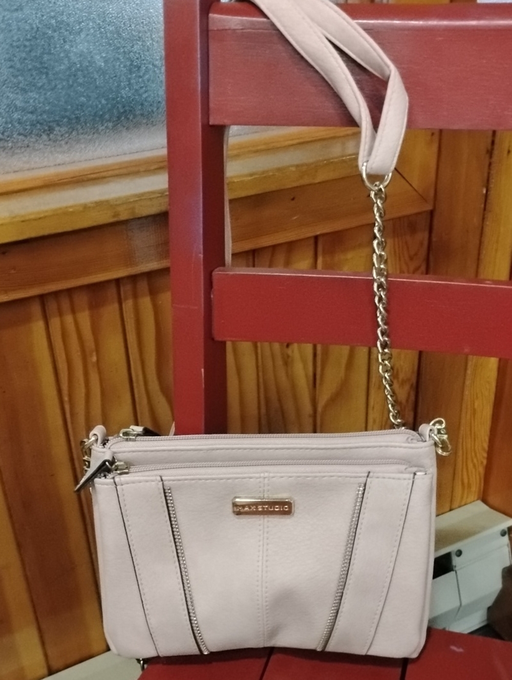 Bay Studio Blush Pink Chain-Accent Crossbody Bag